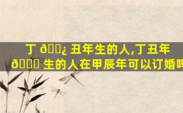 丁 🌿 丑年生的人,丁丑年 🐅 生的人在甲辰年可以订婚吗
